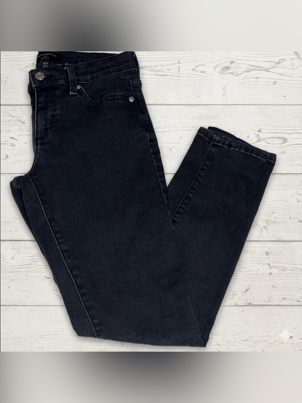 Banana Republic Womens Black Skinny Jeans Stretch Denim Size 26 / 2 Casual Pants